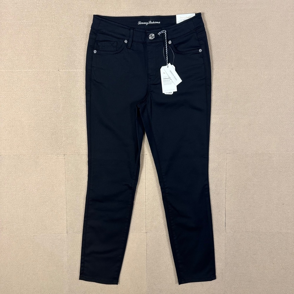 Tommy Bahama Boracay Pants NWT Women 2 (27x28) Black High Rise Ankle $128